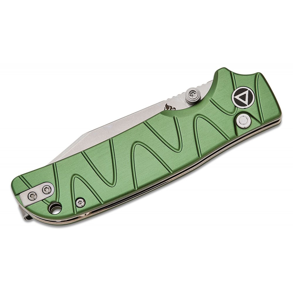 QSP Kali Folding Knife - 3.25" 14C28N Blade Green Milled G10 Handle