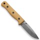 Reiff Knives F4 Bushcraft Knife - 4" CPM-3V Acid Stonewashed Carbon Blade Coyote Tan G10 Handle