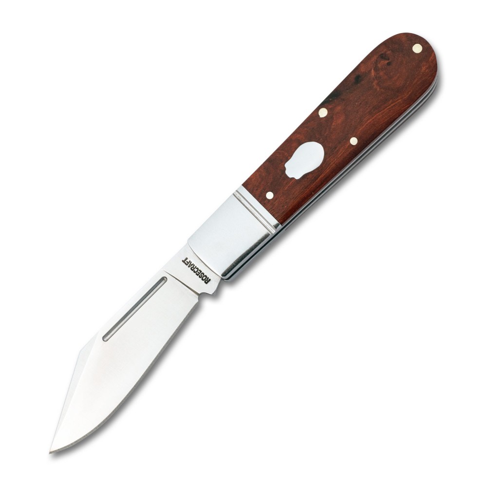 RoseCraft Blades UK EDC Loosahatchie Pocket Knife - 2.87" D2 Blade Red Sandalwood Handle