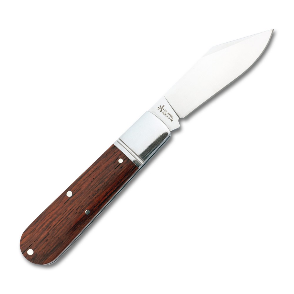 RoseCraft Blades UK EDC Loosahatchie Pocket Knife - 2.87" D2 Blade Yellow Sandalwood Handle