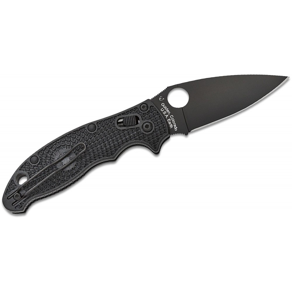 Spyderco Manix 2 Folding Knife  - 3.38" BD-1 Black Plain Blade Black FRCP Handle