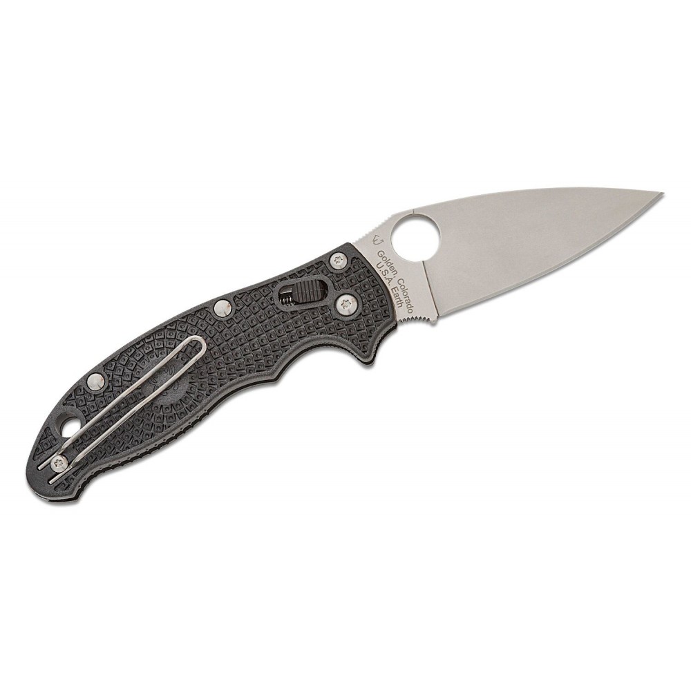 Spyderco Manix 2 Folding Knife  - 3.38" CTS-BD-1 Plain Blade Black FRCP Handle