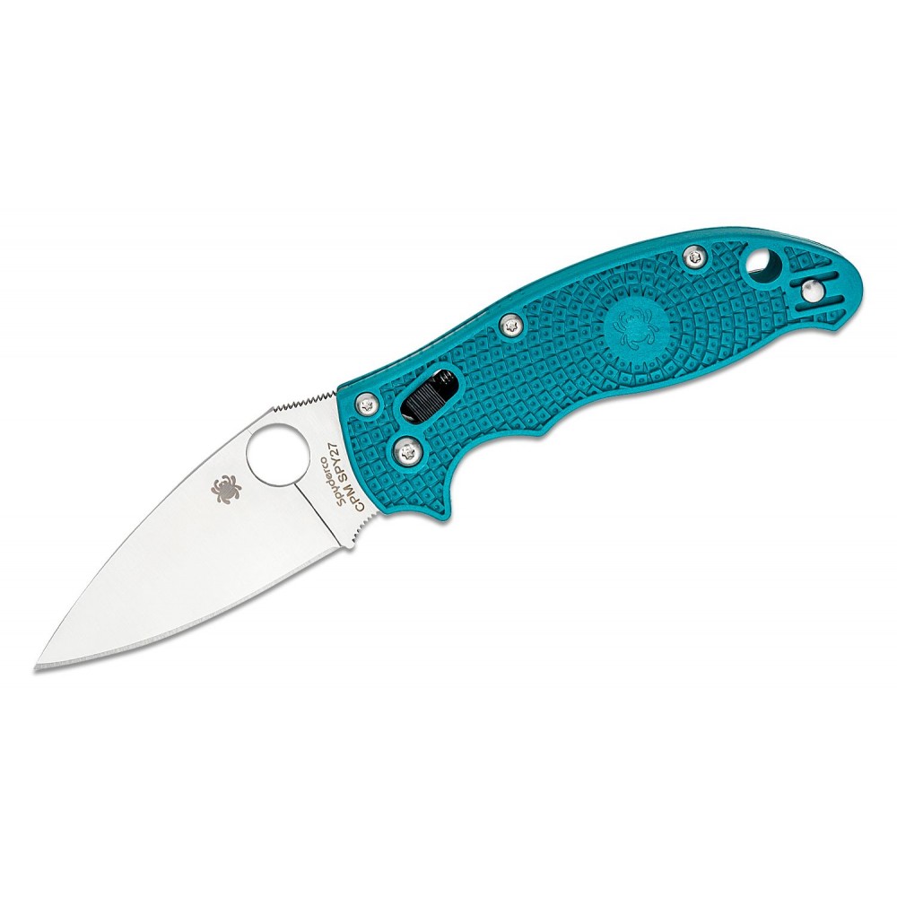 Spyderco Manix 2 Folding Knife  - 3.38" CPM-SPY27 Plain Blade Cobalt Blue FRCP Handle