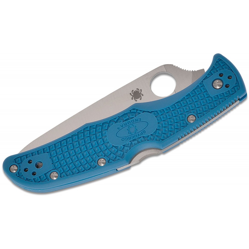 Spyderco Endura 4 Flat Ground - 3.75" VG10 Blade Blue Handle