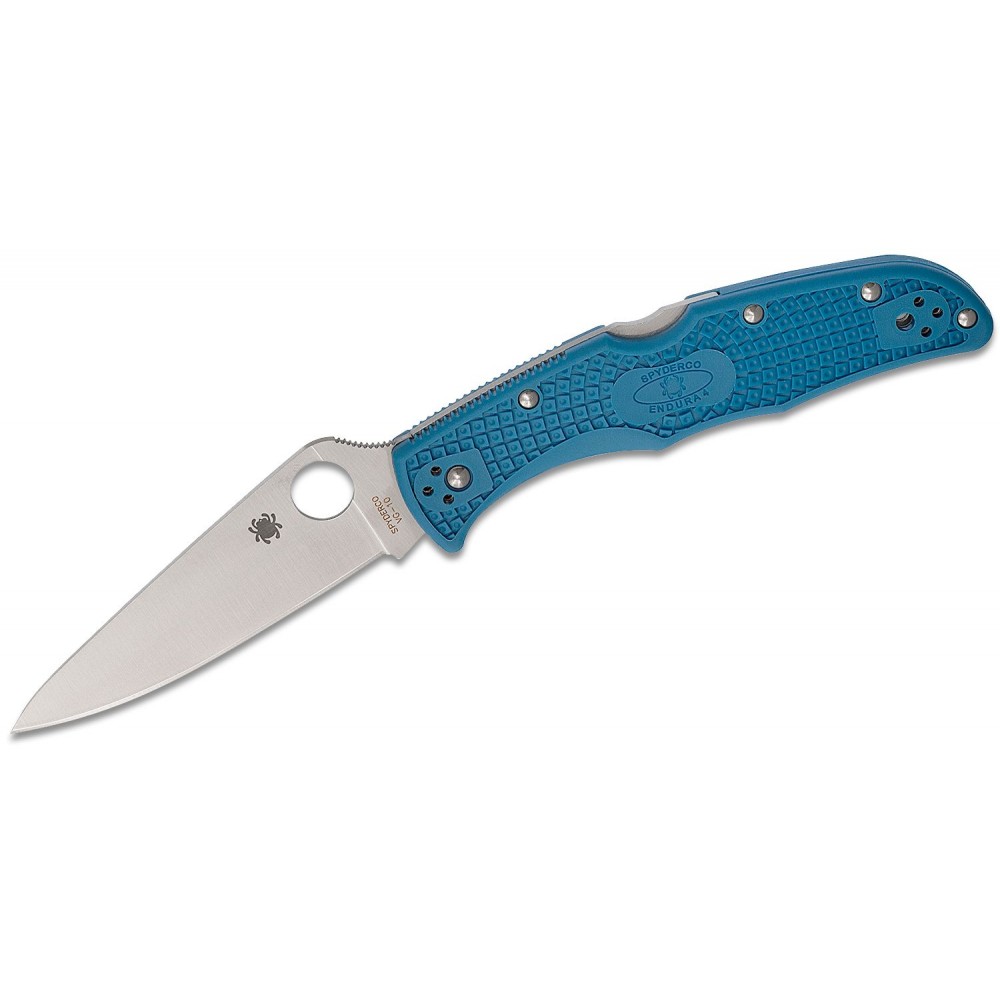 Spyderco Endura 4 Flat Ground - 3.75" VG10 Blade Blue Handle