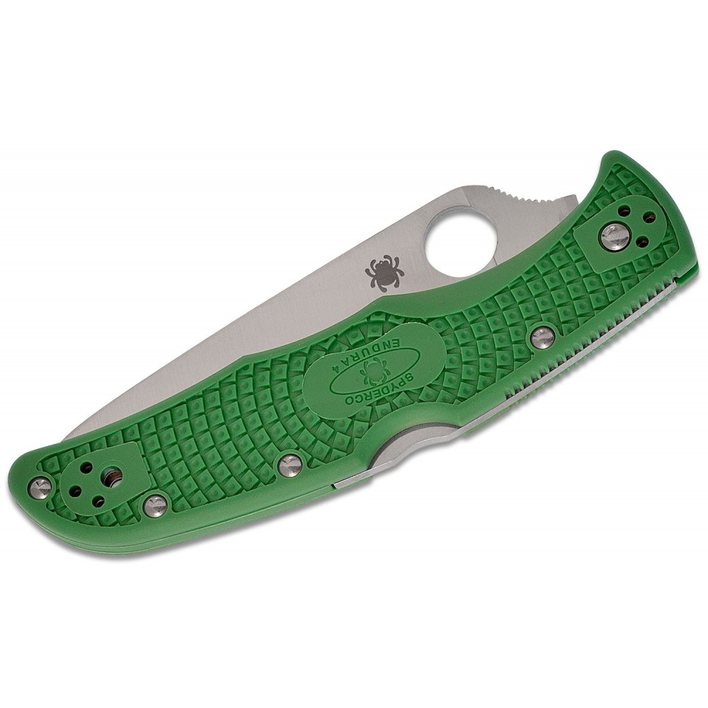 Spyderco Endura 4 Flat Ground - 3.75" VG10 Blade Green Handle