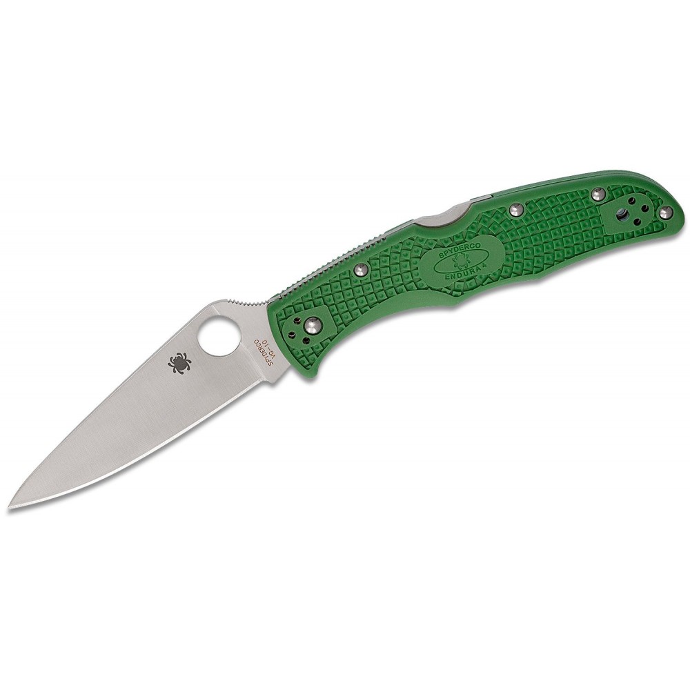 Spyderco Endura 4 Flat Ground - 3.75" VG10 Blade Green Handle