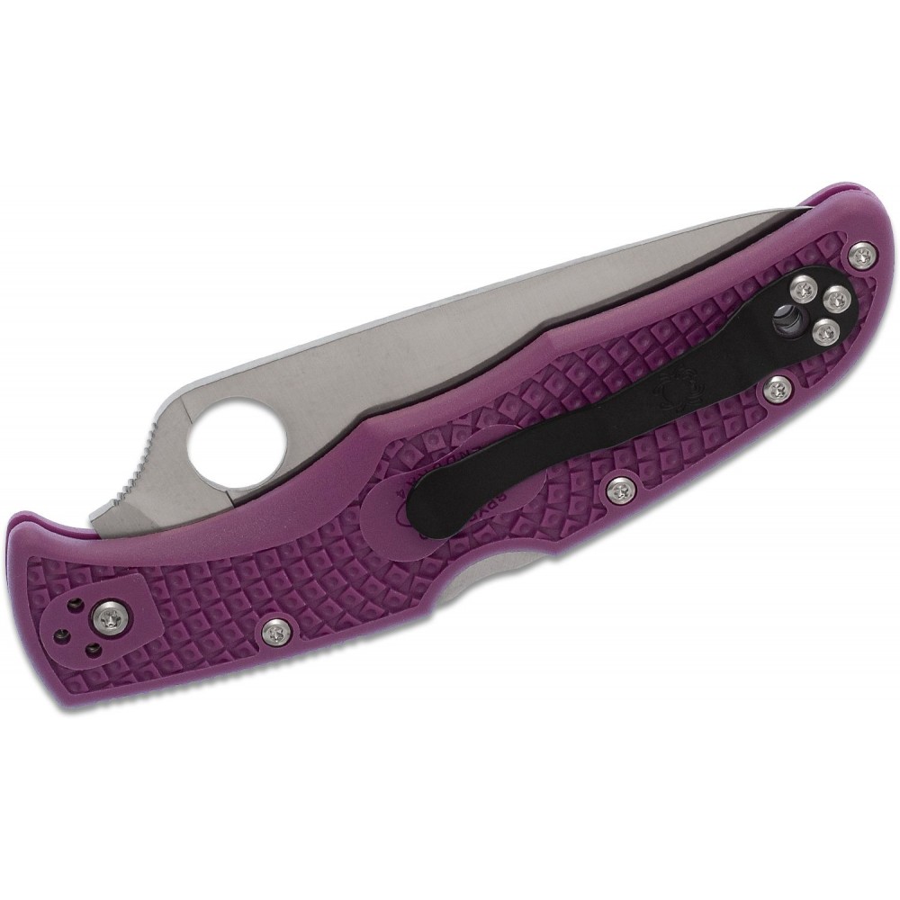 Spyderco Endura 4 Full Flat Ground - 3.75" VG10 Plain Blade Purple FRN Handle