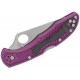 Spyderco Delica 4 Flat Ground Folding Knife - 2.87" VG10 Satin Plain Blade Purple Handle