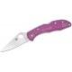 Spyderco Delica 4 Flat Ground Folding Knife - 2.87" VG10 Satin Plain Blade Purple Handle