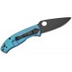 Spyderco Tenacious R.I.L Folding Knife - 3.35" Black Plain Blade Blue Titanium Handle