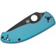 Spyderco Tenacious R.I.L Folding Knife - 3.35" Black Plain Blade Blue Titanium Handle