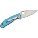 Spyderco Tenacious R.I.L Folding Knife - 3.35" Plain Blade Blue Titanium Handle