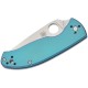 Spyderco Tenacious R.I.L Folding Knife - 3.35" Plain Blade Blue Titanium Handle