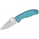 Spyderco Tenacious R.I.L Folding Knife - 3.35" Plain Blade Blue Titanium Handle