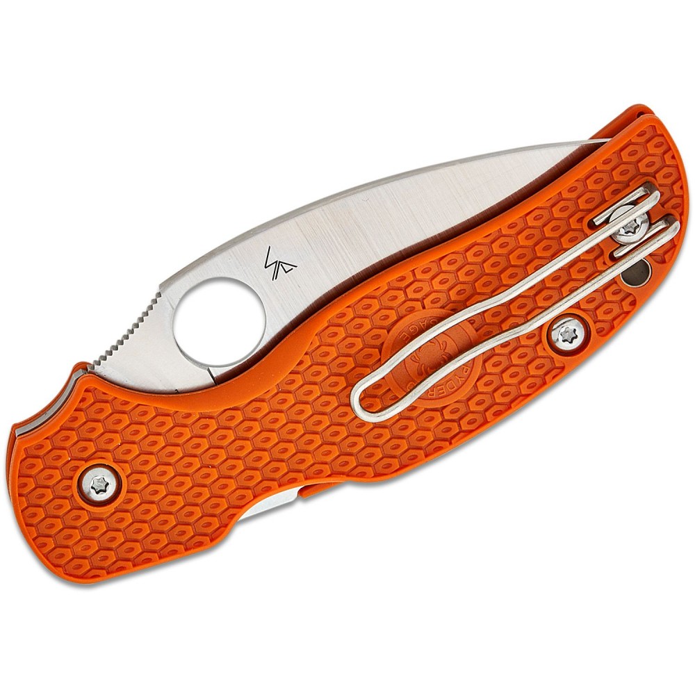 Spyderco Sage 5 Lightweight Folding Knife - 3" CPM-REX 121 Satin Blade Burnt Orange FRN Handle