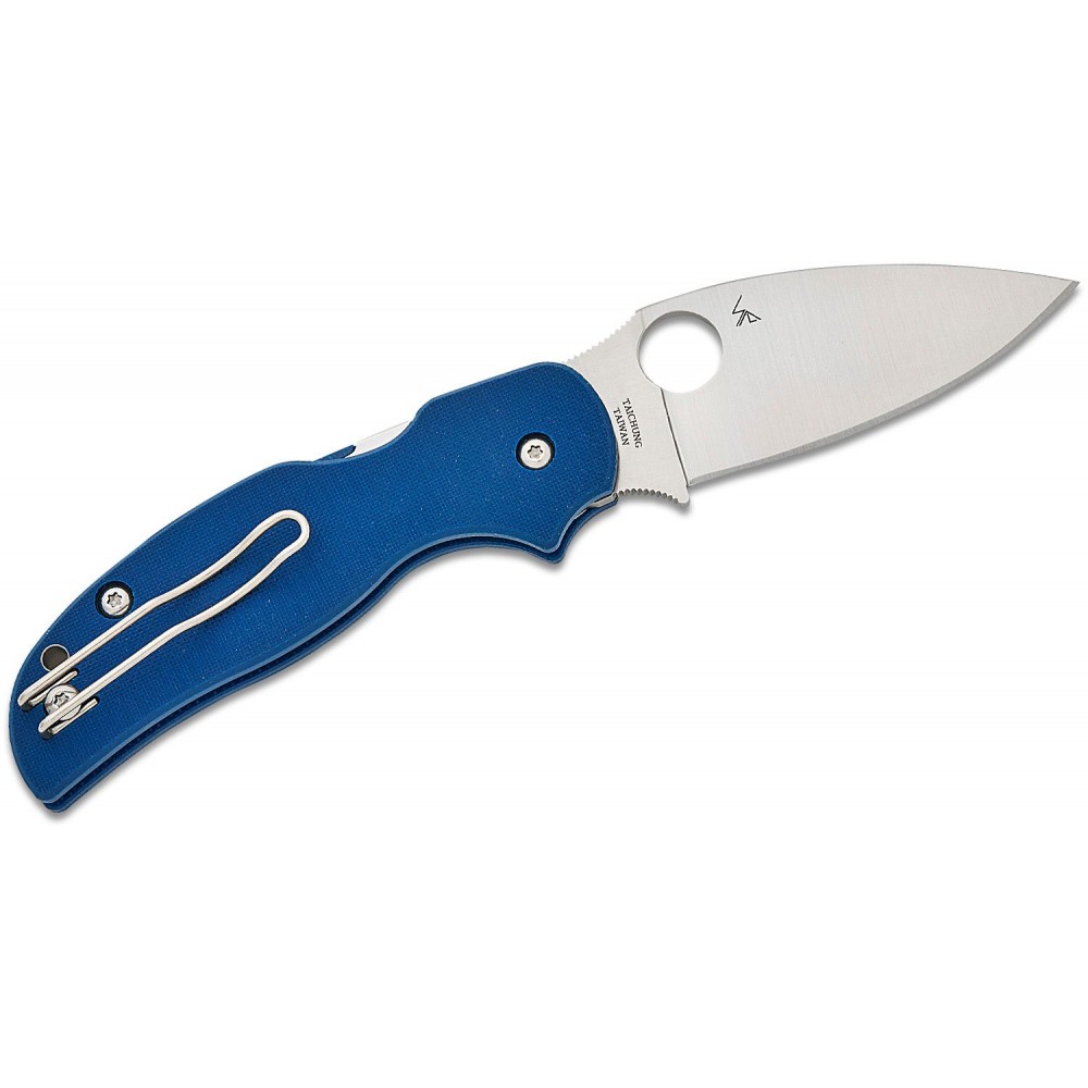 Spyderco Sage 5 Folding Knife - 3" CPM-SPY27 Satin Blade Cobalt Blue G10 Handle