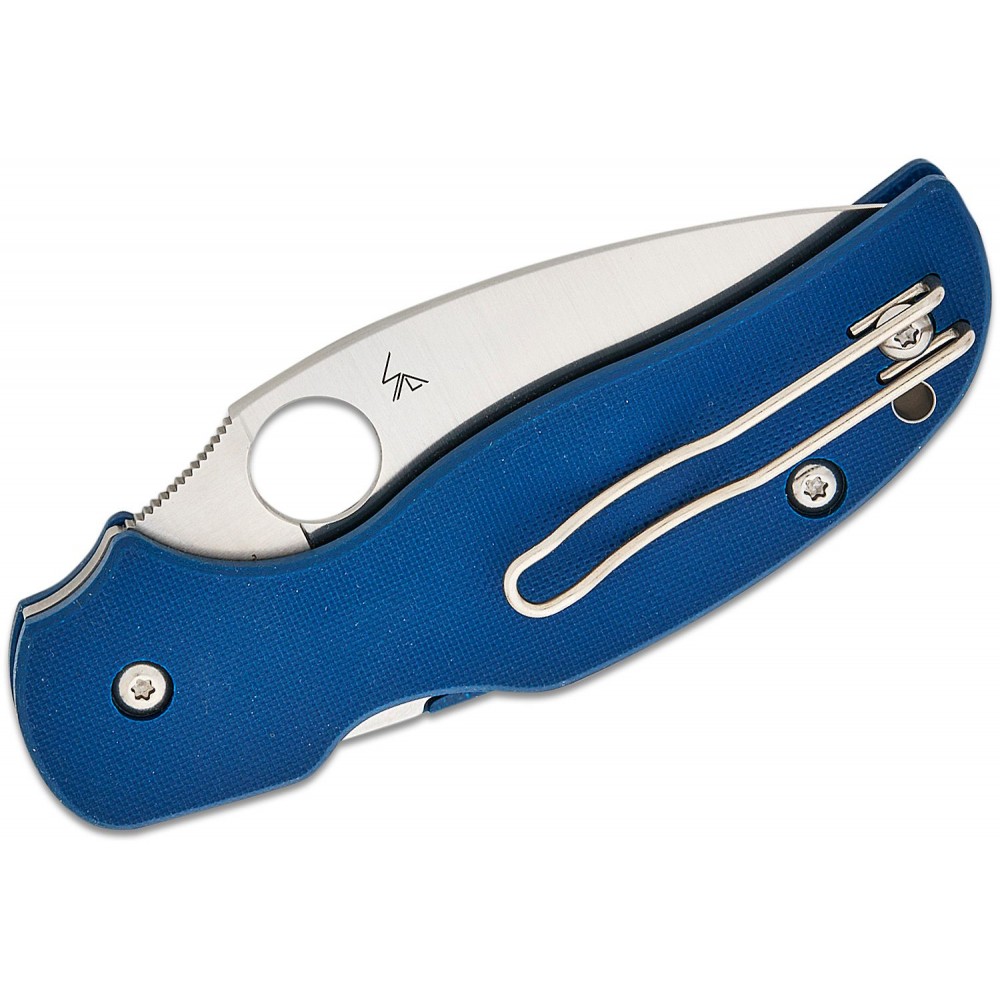 Spyderco Sage 5 Folding Knife - 3" CPM-SPY27 Satin Blade Cobalt Blue G10 Handle