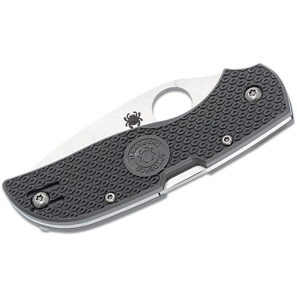 Spyderco Chaparral Lightweight Folding Knife - 2.8" CTS-XHP Plain Blade Grey Handle