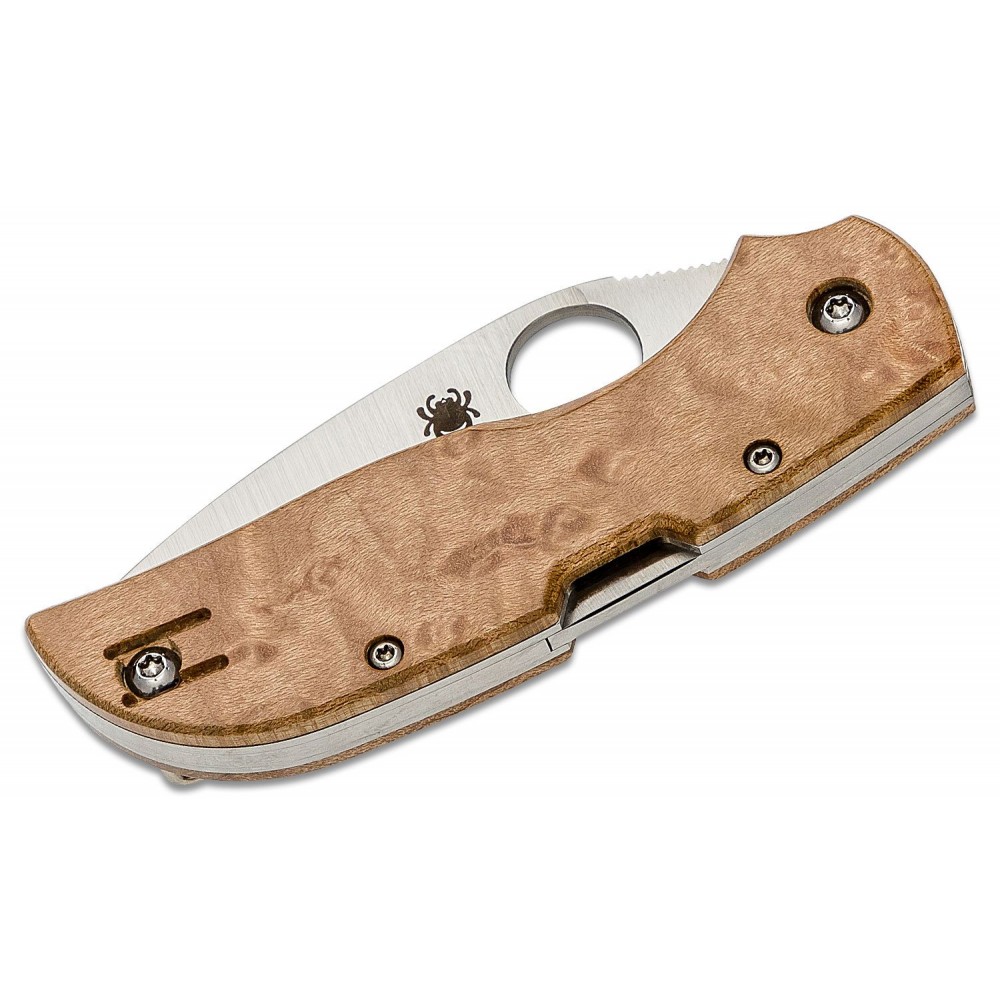 Spyderco Chaparral Folding Knife - 2.79" CTS-XHP Plain Blade Birdseye Maple Wood Handle