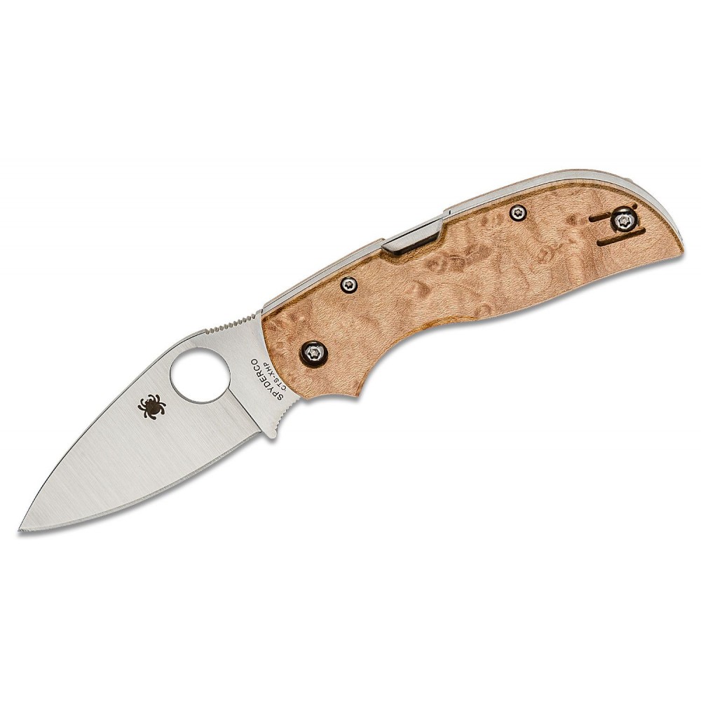 Spyderco Chaparral Folding Knife - 2.79" CTS-XHP Plain Blade Birdseye Maple Wood Handle