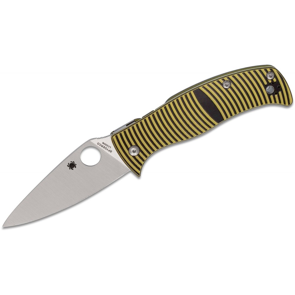 Spyderco Caribbean Salt Folding Knife - 3.7" LC200N Leaf Shaped Blade 3D Machined G10 Handle