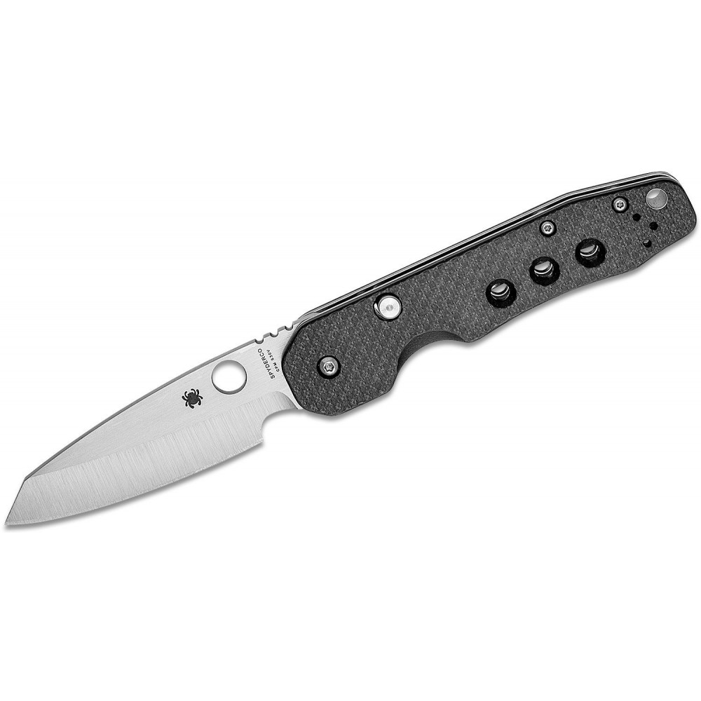 Spyderco Kevin Smock Folding Knife - 3.45" S30V Plain Blade CF and G10 Laminate Handle