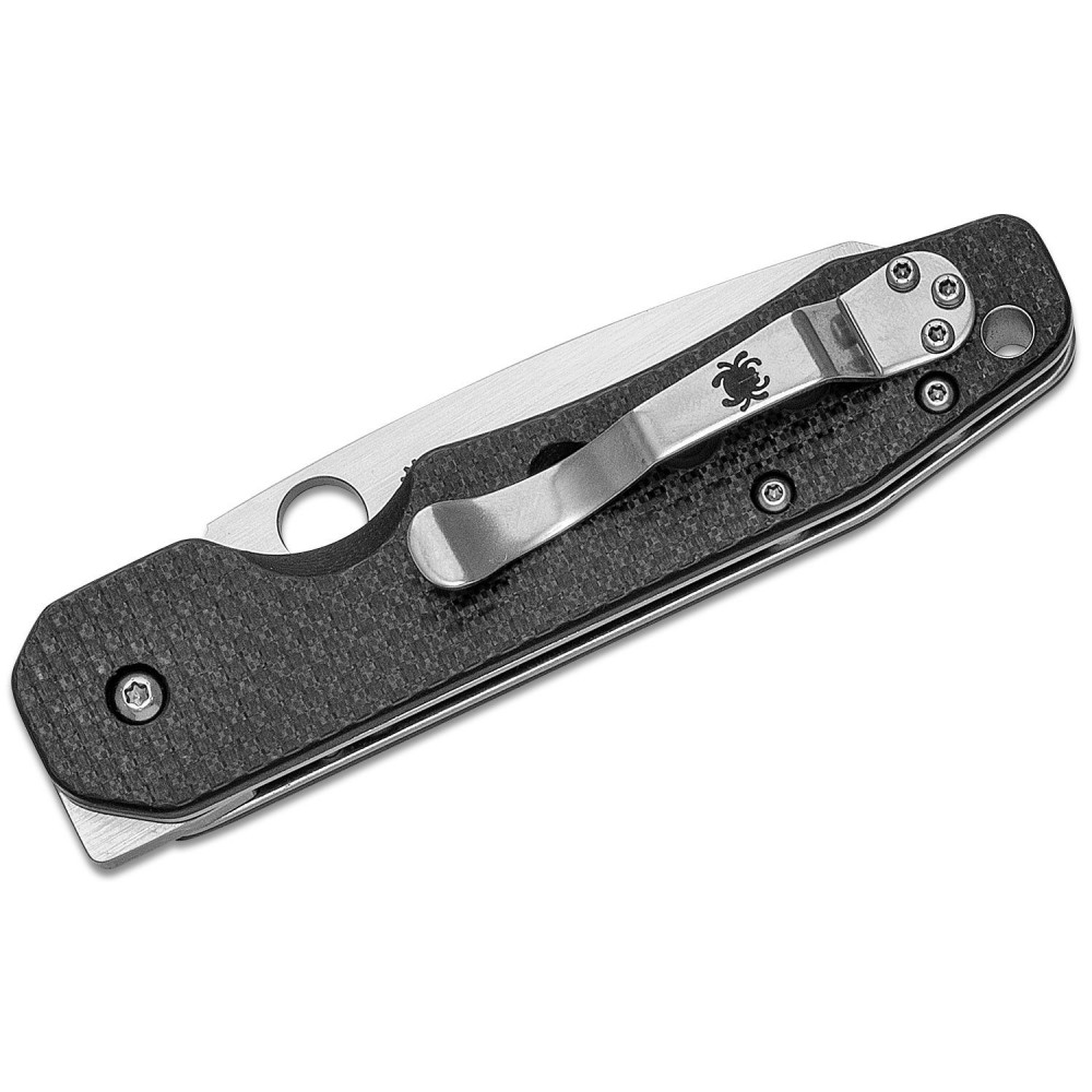 Spyderco Kevin Smock Folding Knife - 3.45" S30V Plain Blade CF and G10 Laminate Handle