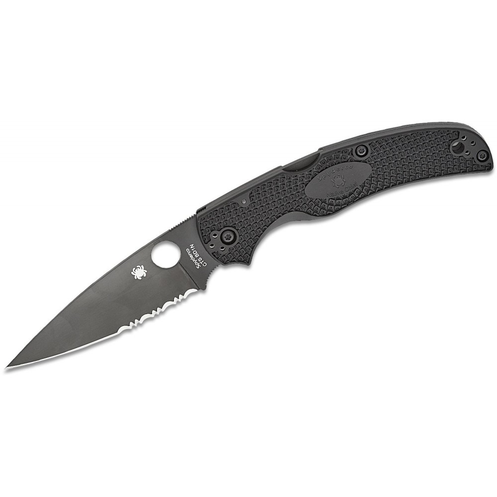 Spyderco Native Chief Lightweight Folding Knife - 4" CTS-BD1N Black Combo Blade Black Handle