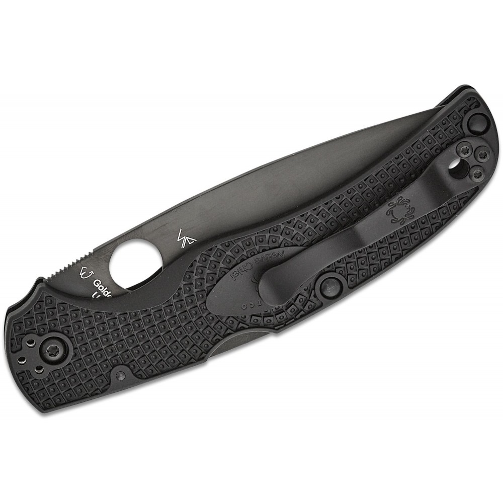 Spyderco Native Chief Lightweight Folding Knife - 4" CTS-BD1N Black Combo Blade Black Handle