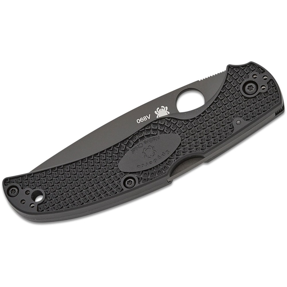 Spyderco Native Chief Lightweight Folding Knife - 4" CTS-BD1N Black Serrated Blade Black Handle