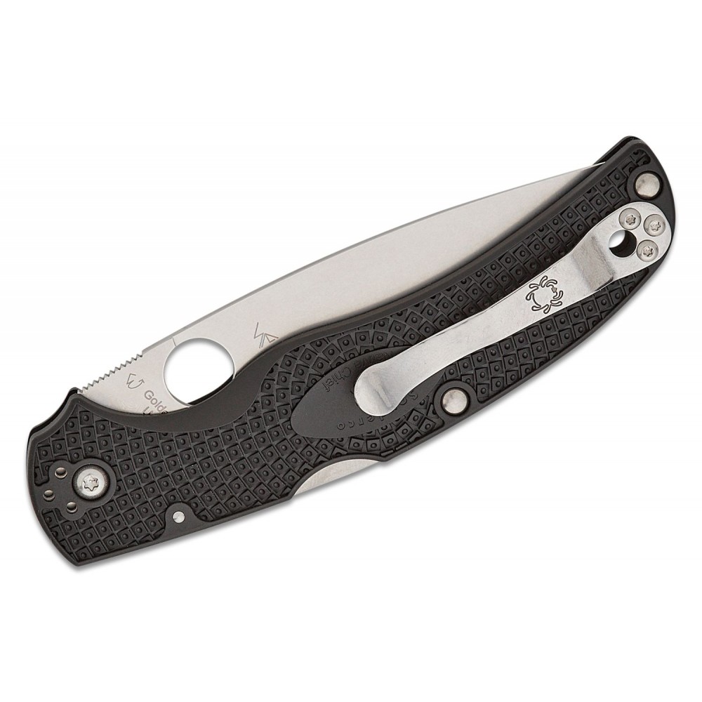 Spyderco Native Chief Lightweight Folding Knife - 4" CTS-BD1N Serrated Blade Black Handle