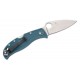 Spyderco LeafJumper Folding Knife - 3.09" K390 Satin Leaf Shaped Plain Blade Blue FRN Handle