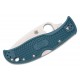 Spyderco LeafJumper Folding Knife - 3.09" K390 Satin Leaf Shaped Plain Blade Blue FRN Handle