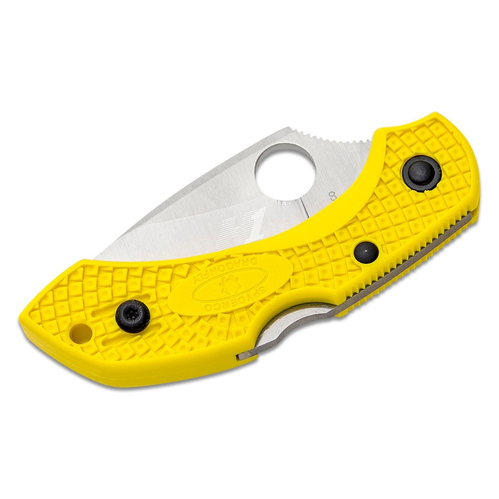 Spyderco Dragonfly 2 Salt Folding Knife - 2.25" H2 Rust Proof Blade Yellow Handle