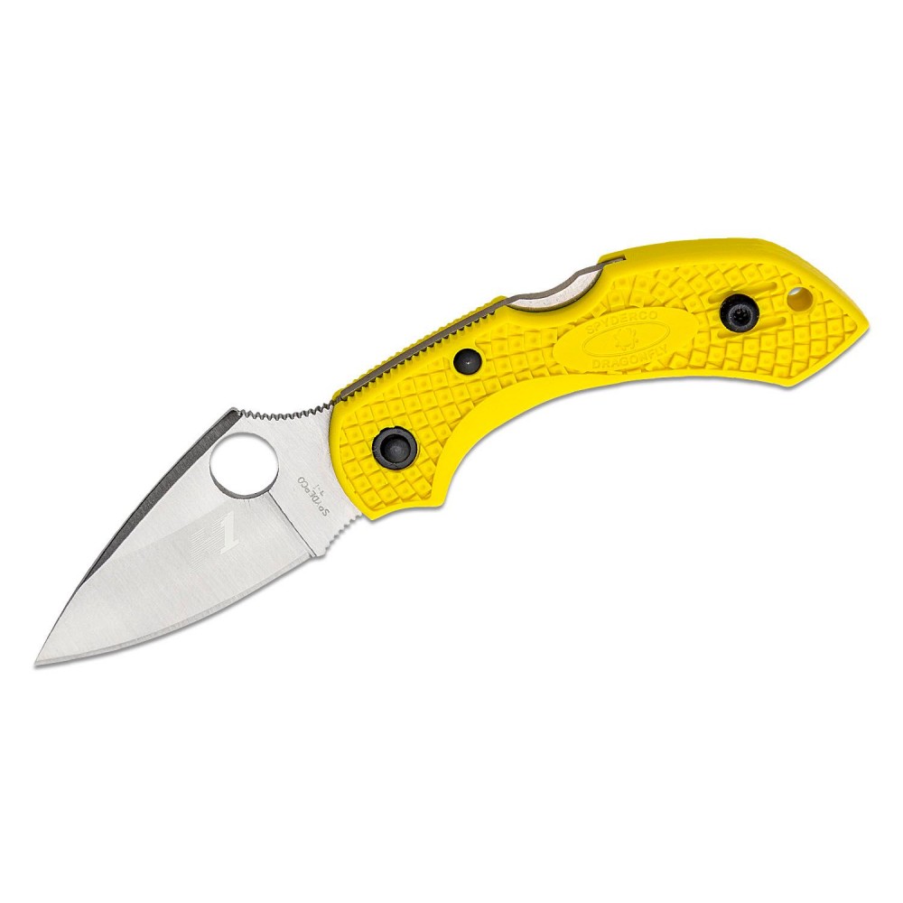 Spyderco Dragonfly 2 Salt Folding Knife - 2.25" H2 Rust Proof Blade Yellow Handle