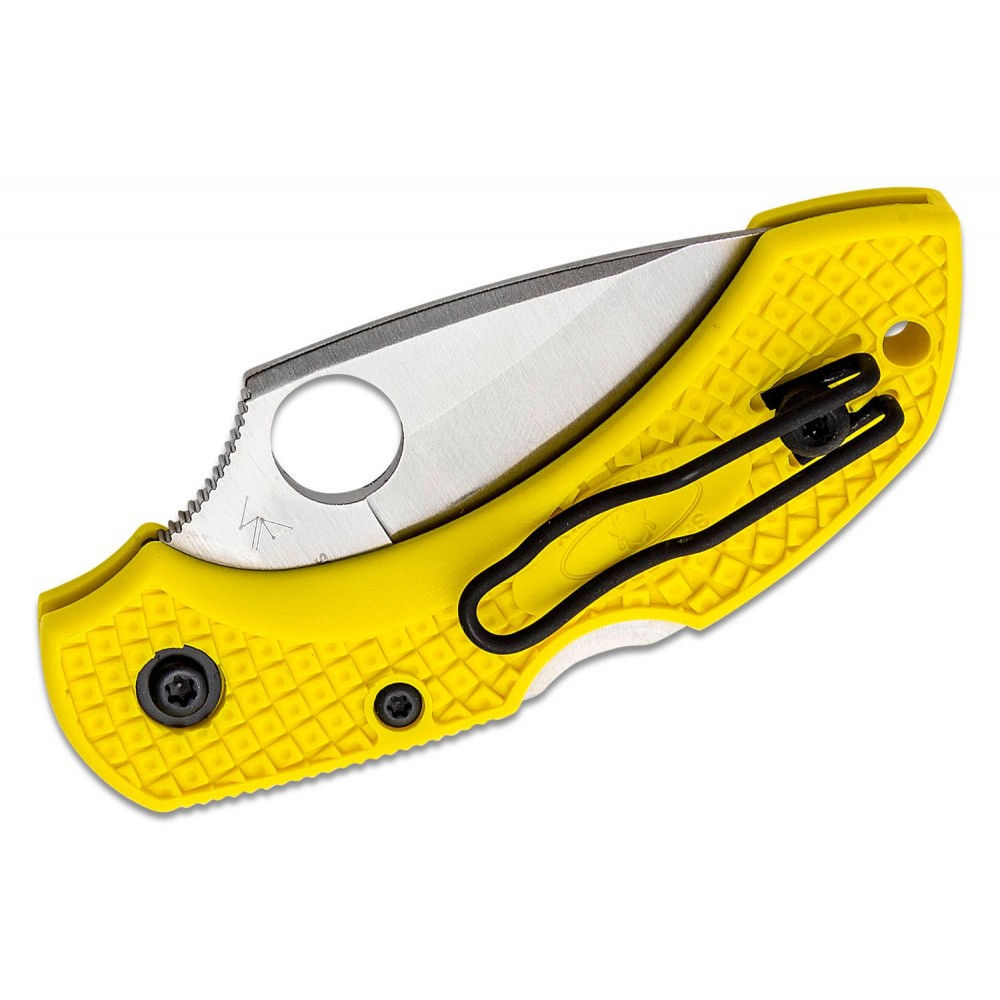 Spyderco Dragonfly 2 Salt Folding Knife - 2.25" H2 Rust Proof Blade Yellow Handle