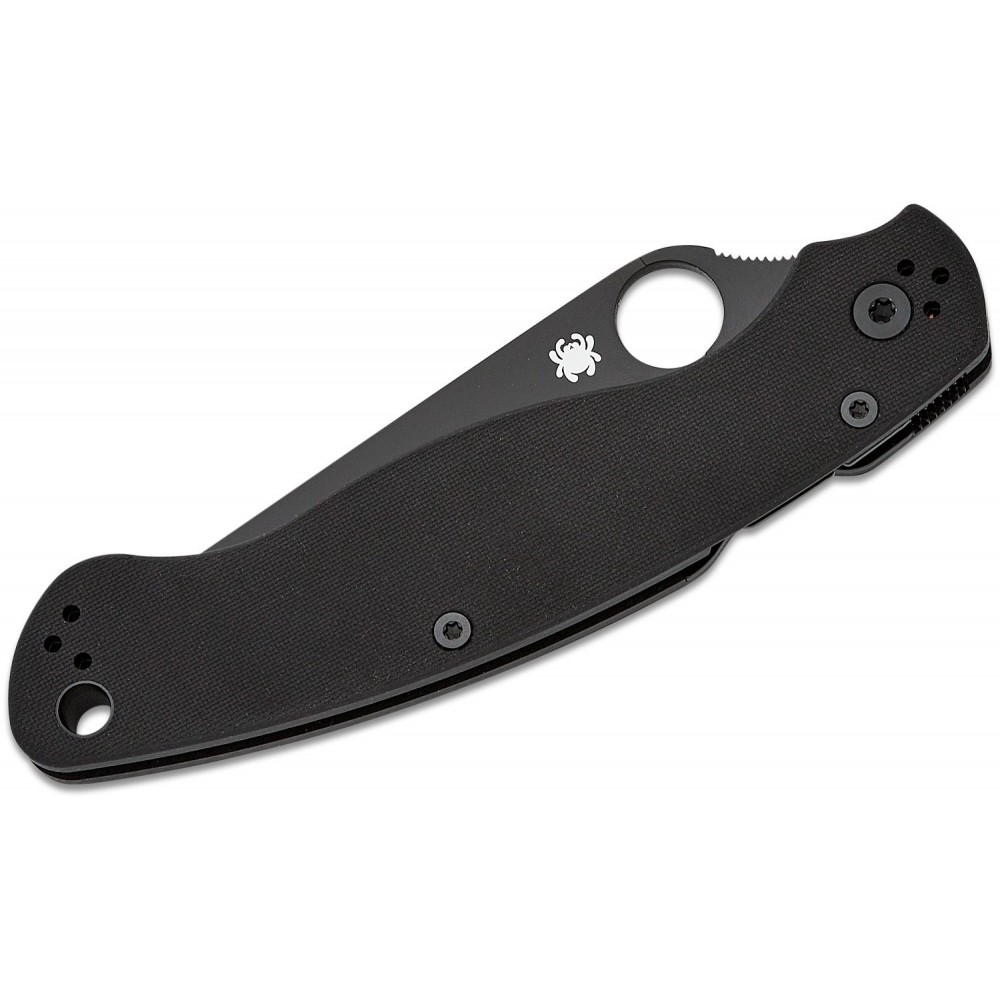 Spyderco Military 2 Folding Knife - 4" S30V Black DLC Plain Blade Black G10 Handle