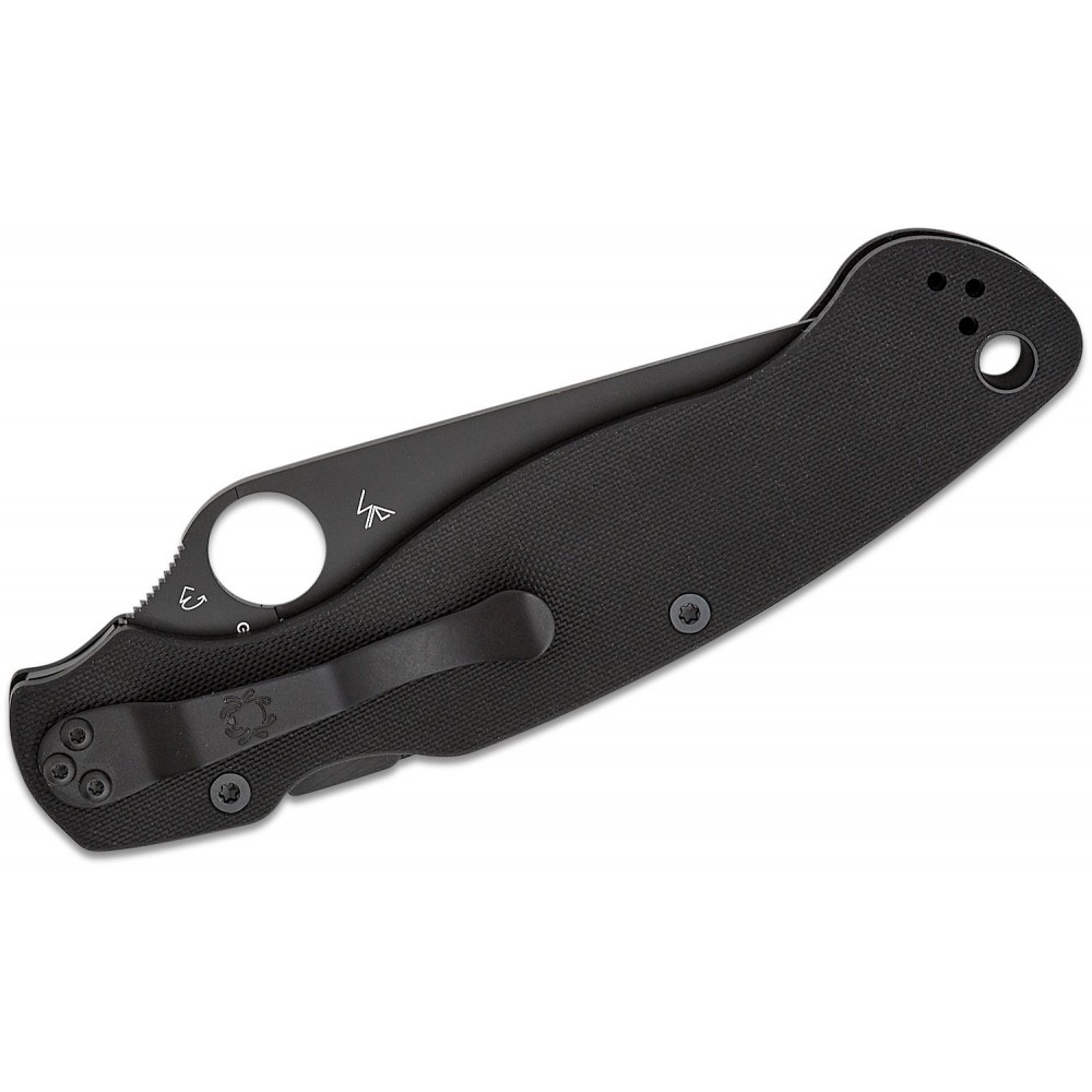 Spyderco Military 2 Folding Knife - 4" S30V Black DLC Plain Blade Black G10 Handle