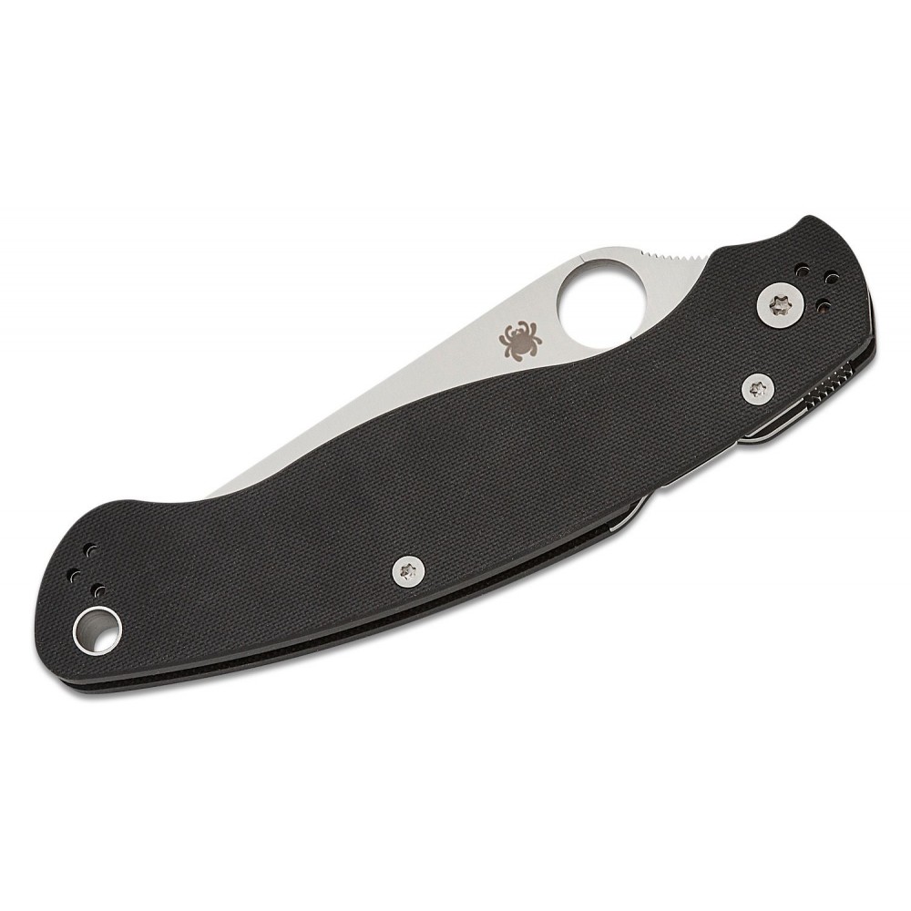 Spyderco Military 2 Compression Lock Folding Knife - 4" S30V Satin Combo Blade Black G10 Handle