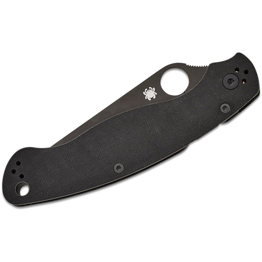 Spyderco Military 2 Folding Knife - 4" S30V Black DLC Serrated Blade Black G10 Handle