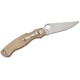 Spyderco Military 2 Folding Knife - 4" CruWear Blade Brown Canvas Micarta Handle