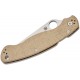 Spyderco Military 2 Folding Knife - 4" CruWear Blade Brown Canvas Micarta Handle