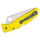 Spyderco Pacific Salt 2 Folding Knife - 3.78" H2 Satin Plain Blade, Yellow FRN Handle