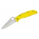 Spyderco Pacific Salt 2 Folding Knife - 3.78" H2 Satin Plain Blade, Yellow FRN Handle