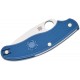 Spyderco UK Penknife Folding Knife - 2.95" CPM-SPY27 Leaf-Shaped Satin Plain Blade Cobalt Blue FRN Handle