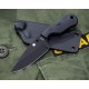 Spyderco Fred Perrin Subway Bowie Fixed Blade Knife - 2.8" LC200N Black Plain Blade Black FRN Handle