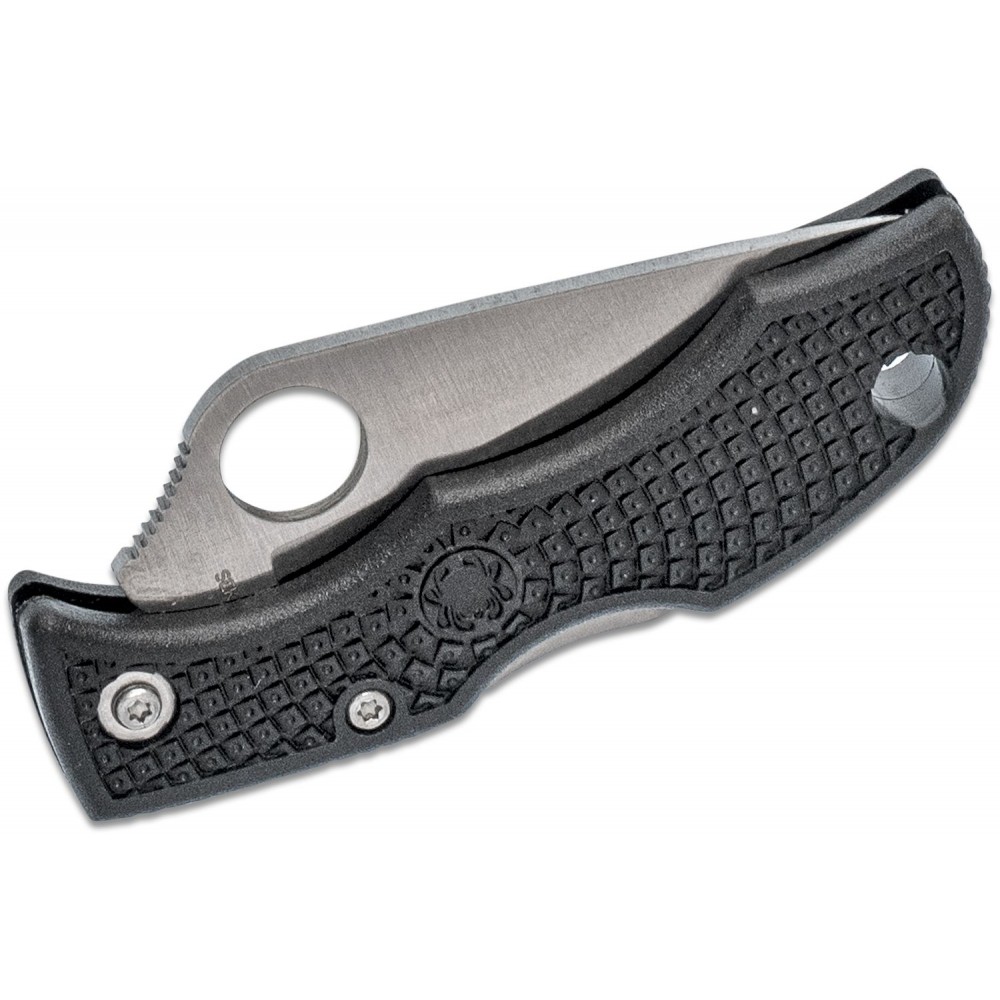 Spyderco Ladybug 3 - 1.93" Satin Serrated Blade Black Handle