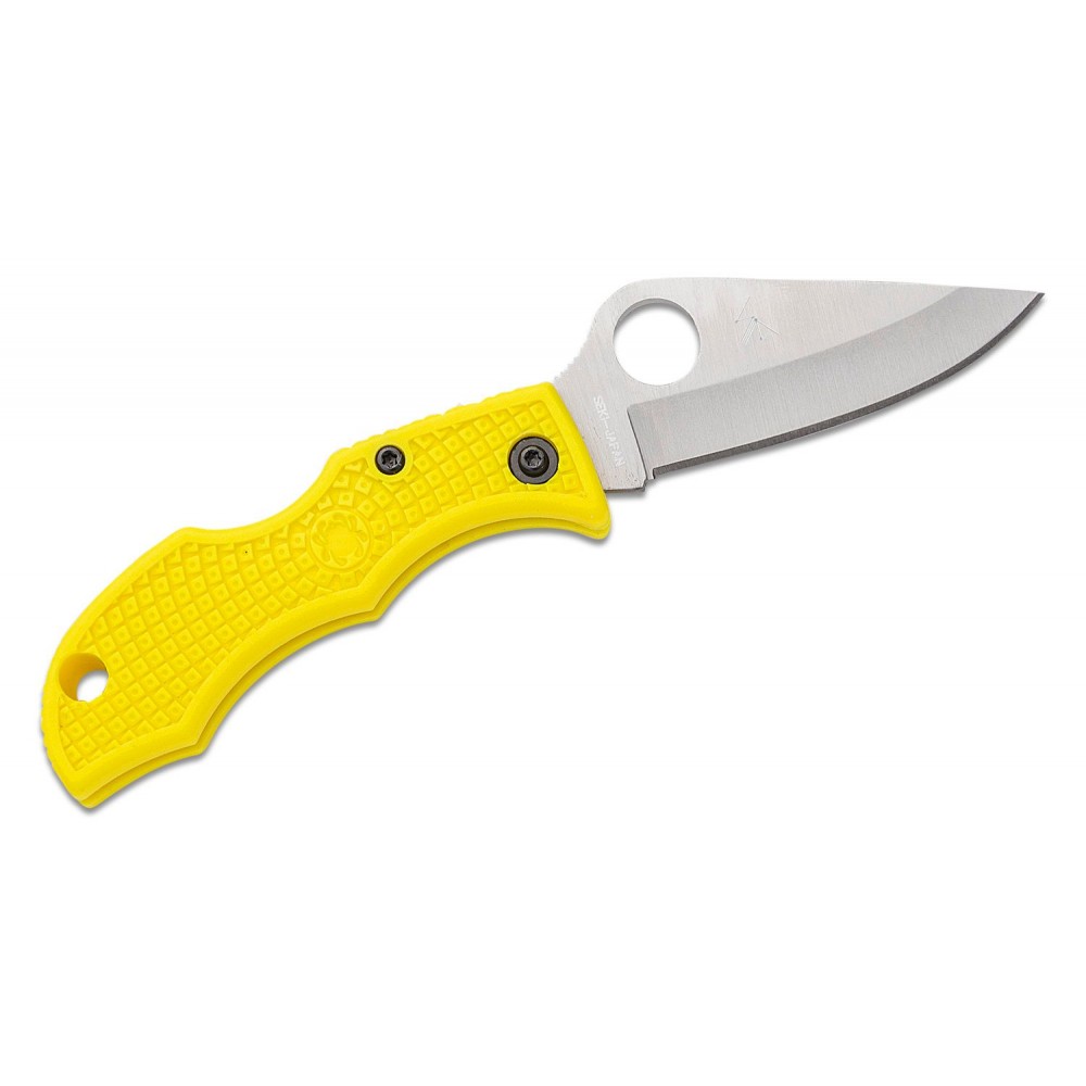 Spyderco Ladybug 3 Salt Folding Knife - 1.94" H1 Rust Proof Plain Blade Yellow Handle