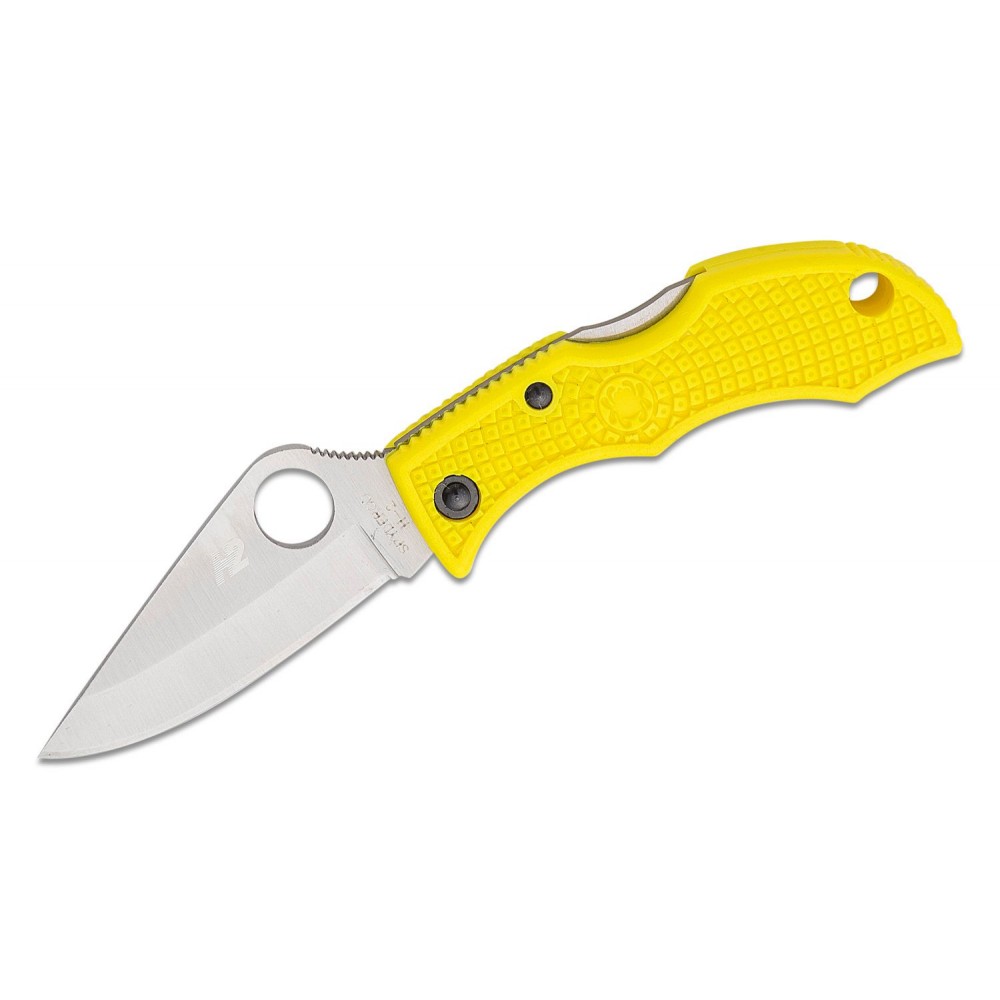 Spyderco Ladybug 3 Salt Folding Knife - 1.94" H1 Rust Proof Plain Blade Yellow Handle